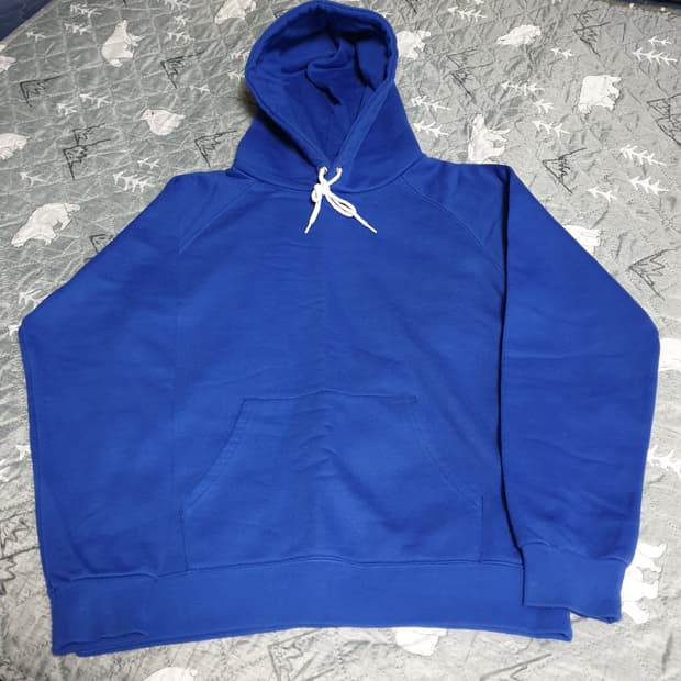 어커버 코발트블루 기모 후드티 (L)