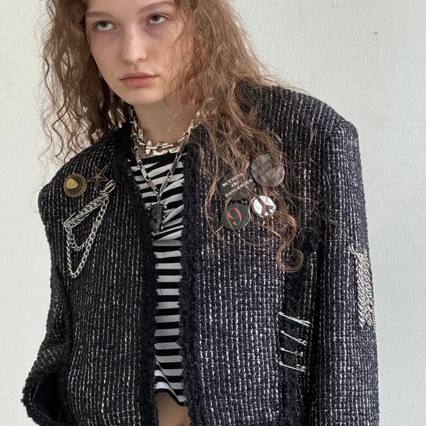 dared 데어드 트위드 자켓 