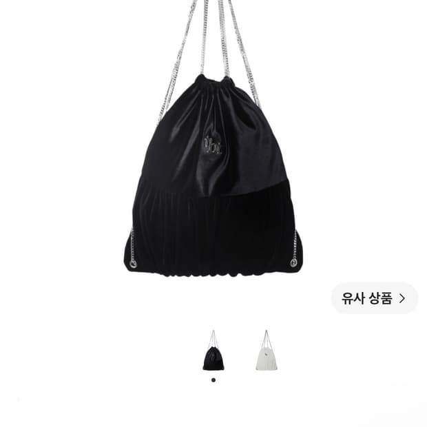 쓰리타임즈 Velvet Chain Backpack Black