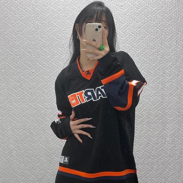 스타터 올드스쿨 팀져지 오버핏 스포티 롱슬리브 L C08455