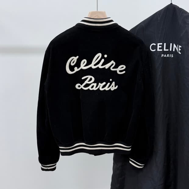 [50/새상품급] 셀린느 코듀로이 백로고 테디자켓 블랙