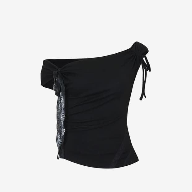 페인오어플레져 엔젤 스트랩 탑 블랙 angel strap top