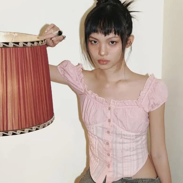 플리즈노팔로우 플노팔 신디탑 핑크 M