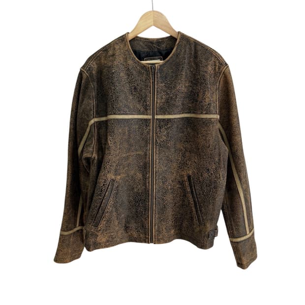 게스 USA 크레클 레더 자켓