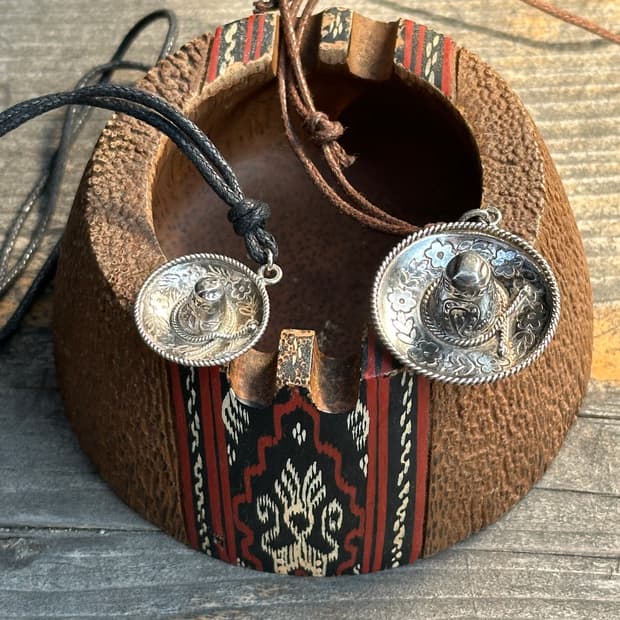 Mexico vintage Sombrero 925Silver Black
