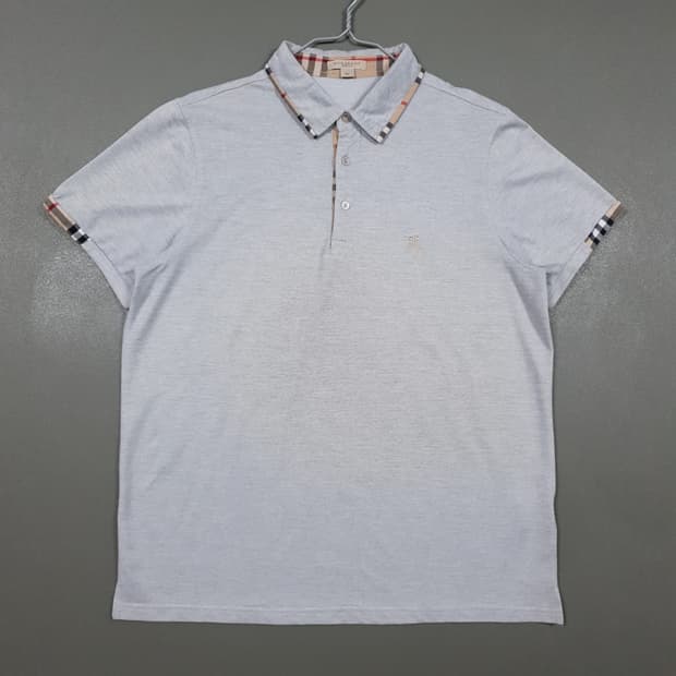 여성 XL) 버버리 크레스트 노바체크 반팔 카라티 폴로 피케 셔츠 그레이