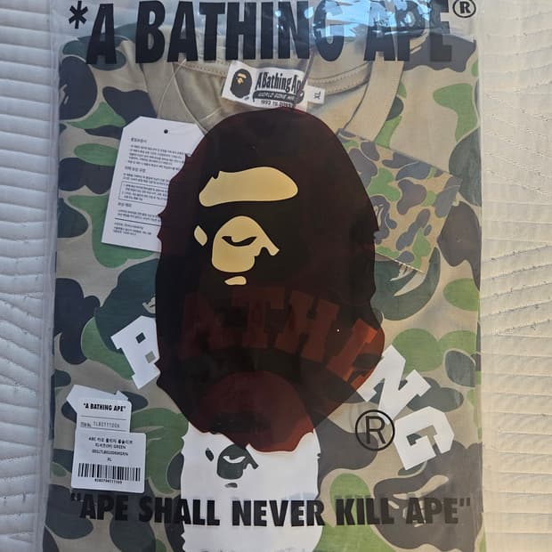 베이프 ABC 카모 컬리지 롱슬리브 XL 새상품