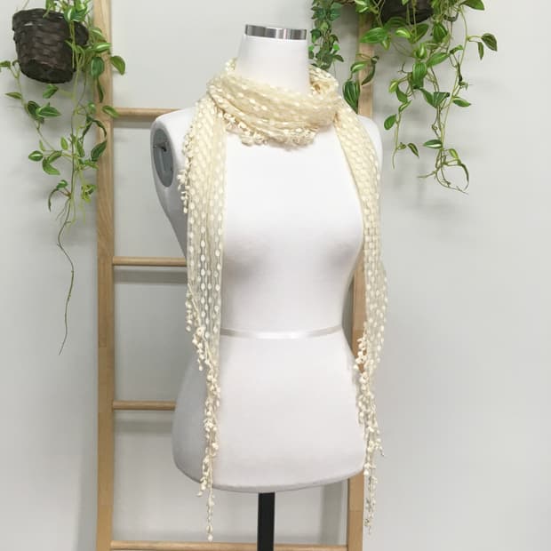 JPN/ 모리걸스카프 도트스카프 모리룩스카프 땡땡이스카프