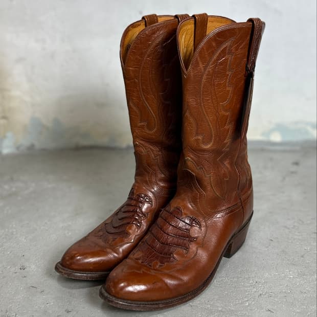 90's Lucchese 루케스 카우보이 웨스턴 부츠 악어 가죽