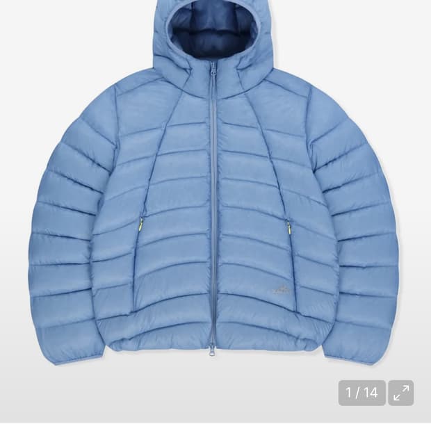 M사이즈 썬러브 후디드 패딩 라이트 블루