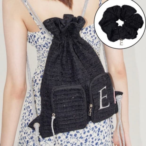 앙트레브 트위드 스트링 백