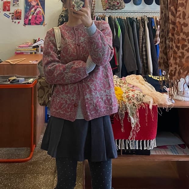 자카드 니트 가디건 [무배]