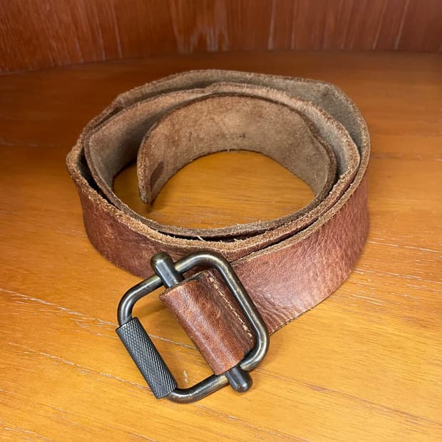 빈티지 브라운 레더 벨트