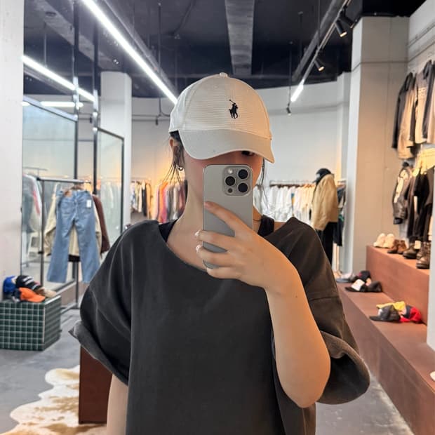 폴로 센터 스몰로고 화이트 캡모자 H2983