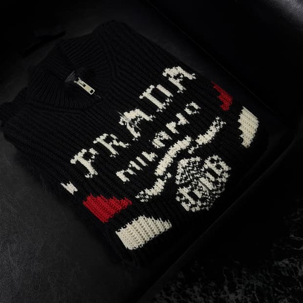 프라다 캐시미어 자카드 니트 집업 50사이즈(95-100)