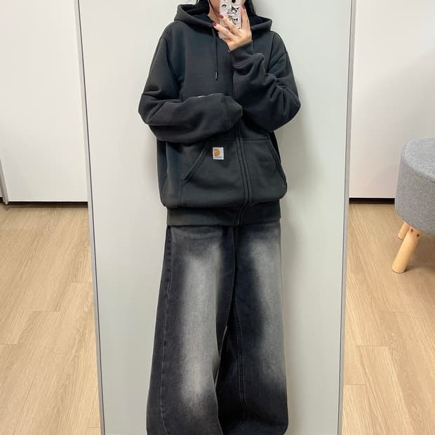 칼하트 레인디펜더 써멀 차콜 후드집업