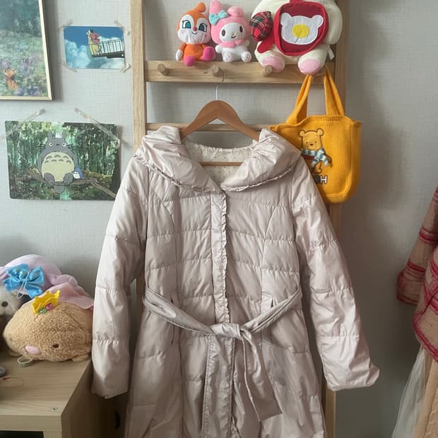 모리걸 빈티지 핑크 레이스 롱 패딩💗❄️