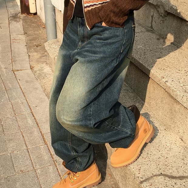 Festo Vintage Wide Jeans (Dark Yellow)