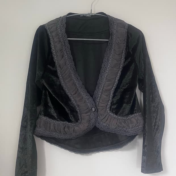 고딕 고스로리 오리엔탈 가디건 셔링 레이스 공겜 로맨틱 