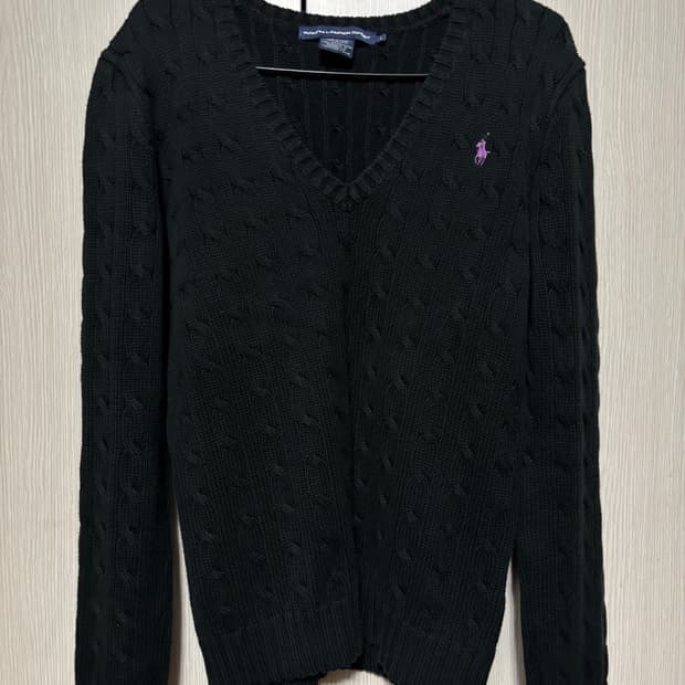 랄프로렌 케이블 니트 블랙 L