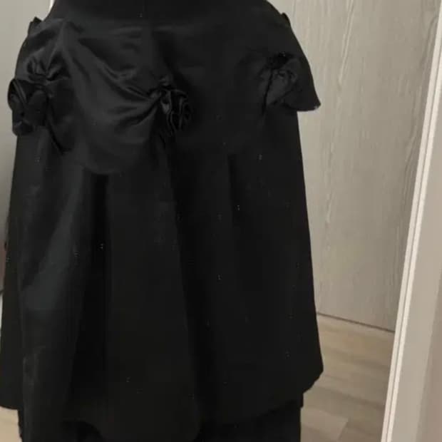 빈티지 페어리 아카이브 르네상스 블랙 스커트 큐빈 파우닝
