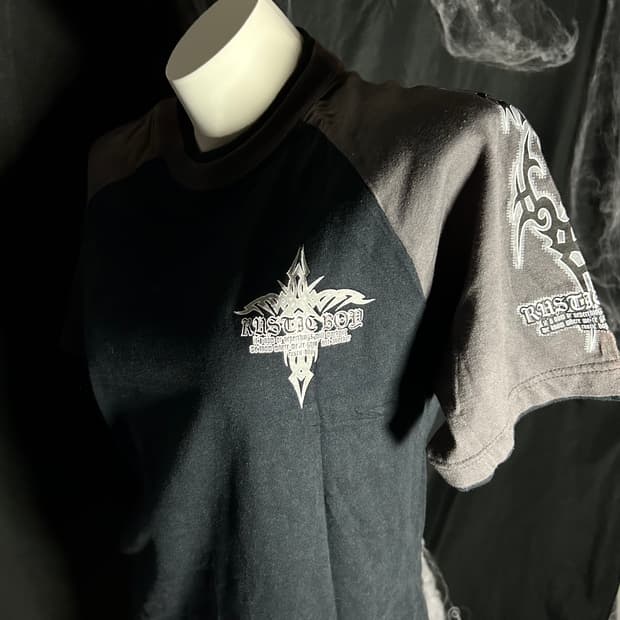 gothic y2k layered raglan half sleeve