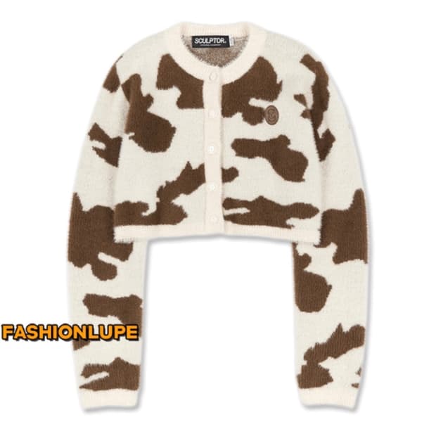 SCULPTOR Moo Fuzzy Crop Cardigan