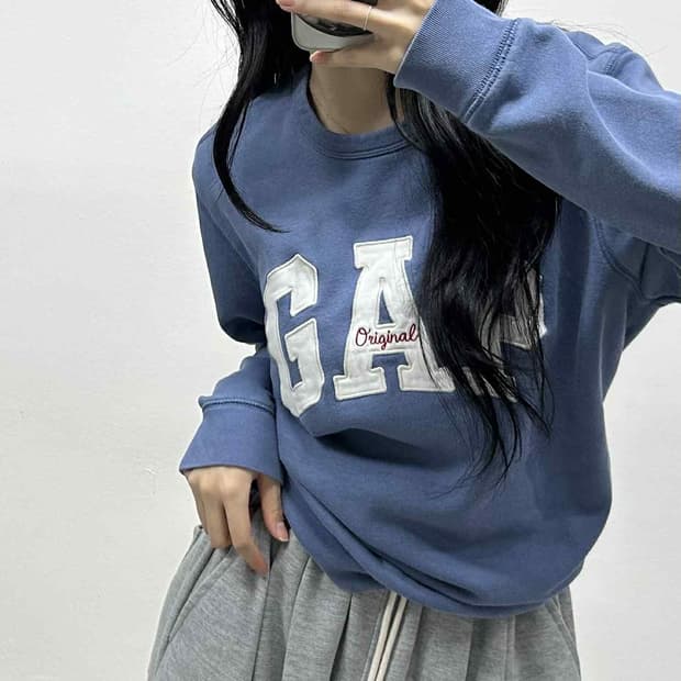 Gap 갭 빅로고 폭닥 스카이블루 러블리힙 스웨트셔츠 맨투맨(S)