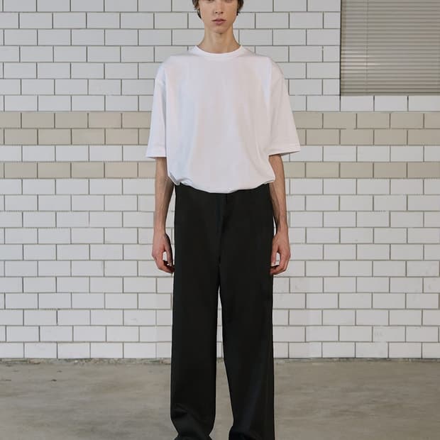 [S] STU 턱 팬츠 블랙