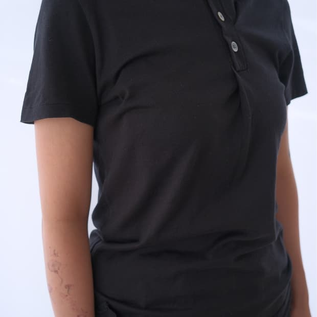 Tucked collar top