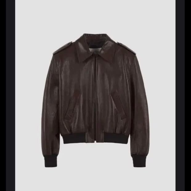렉토 에폴렛 레더 자켓 다크브라운 M