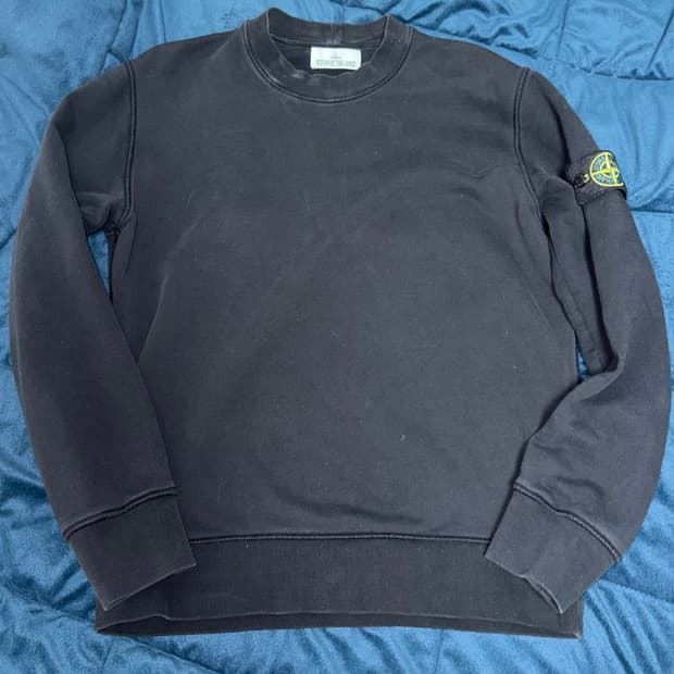 스톤아일랜드 검정 블랙 맨투맨 L