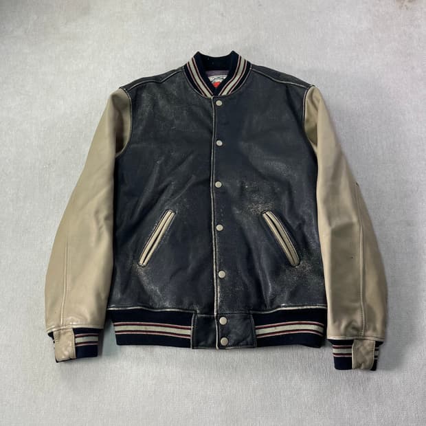 100 아비렉스 오리지널 빈티지 레더 바시티 자켓
