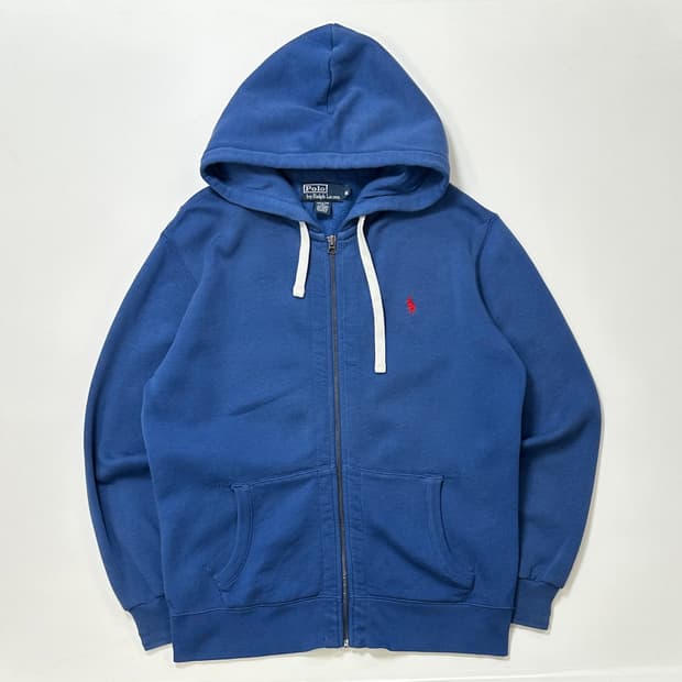 폴로 랄프로렌 자수 블루 써멀 후드집업(95-100)