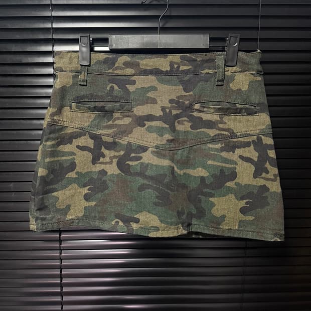 XYZ 카모 플라쥬 밀리터리 카키 브라운 고스 펑크 락 데님 L 29