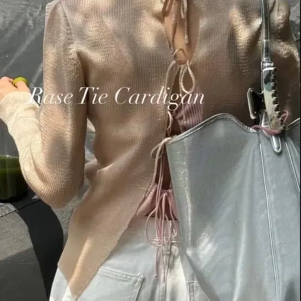 리본빛 Rase Tie Cardigan