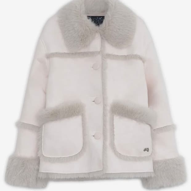 허그유어스킨 시어링 무스탕 자켓 핑크