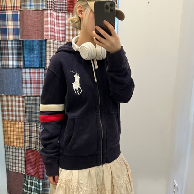 폴로 빅포니 네이비 후드집업
