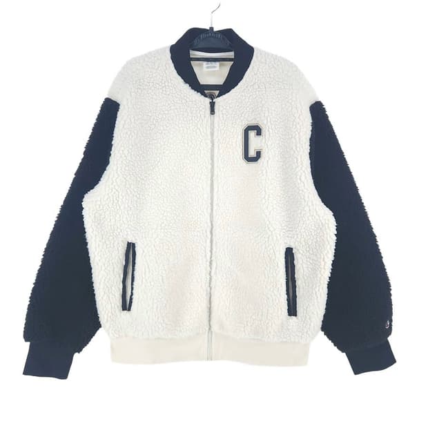 [남L]챔피온 화이트블랙 플리스 자켓[Y61-015]