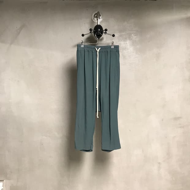 릭 오웬스 밴딩 배기 팬츠 그린 38