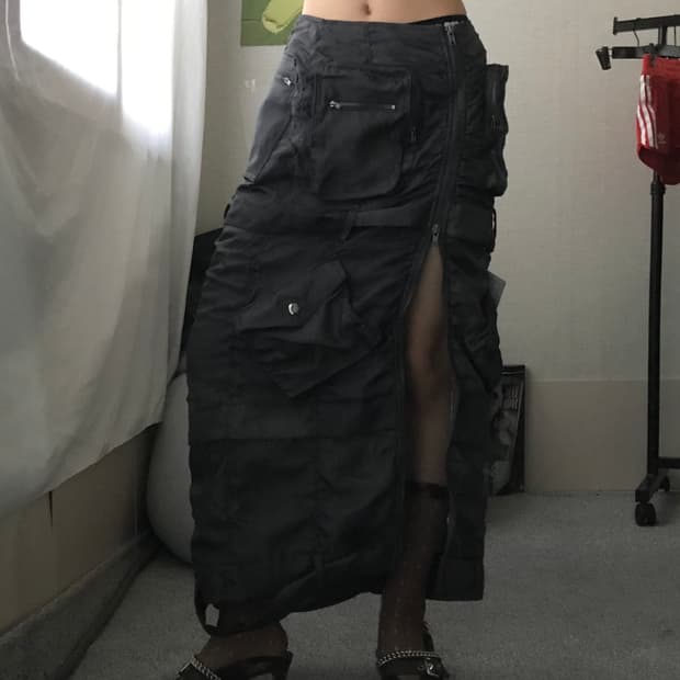 3CE 셔링 포켓 맥시스커트