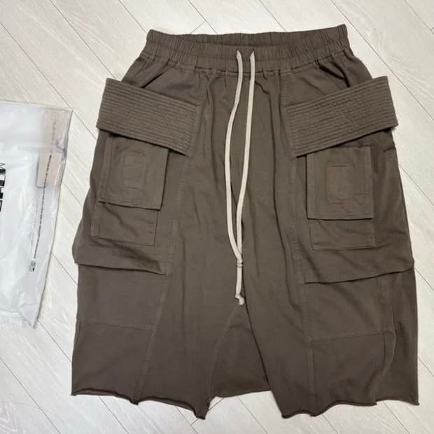 릭오웬스 DRKSHDW 카고 반바지 브라운 새상품