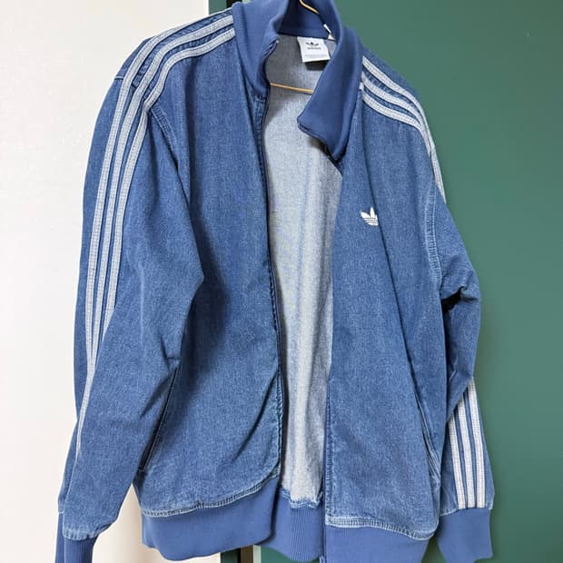 아디다스 아디컬러 데님 파이어버드 트랙탑 
