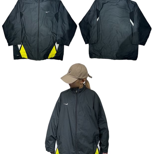나이키 블랙 올드스쿨 오버핏 바람막이 자켓 XXL