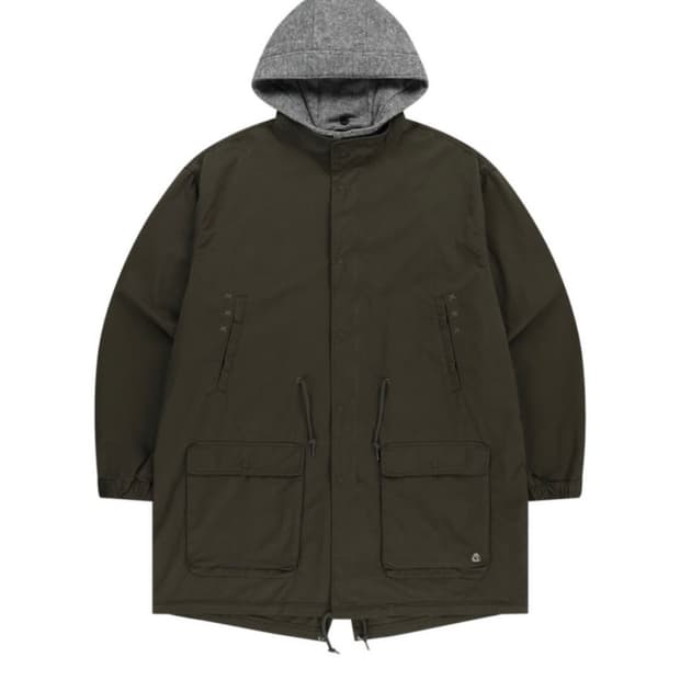 코이세이오 워시드 밀리터리 후드 야상 자켓 카키