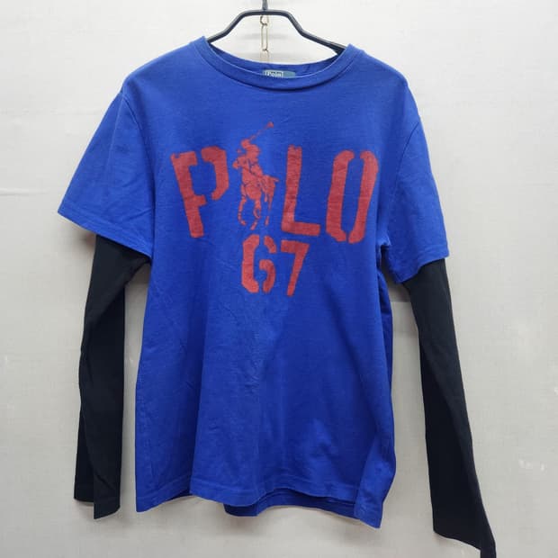 올드스쿨 폴로랄프로렌 빈티지 로고 레이어드 긴팔티 S~M