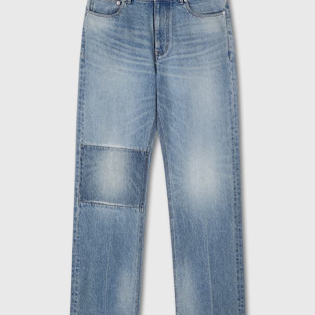 [26] 토니웩 스트레이트 레그 니 패널 데님 - 워시드 라이트 블루