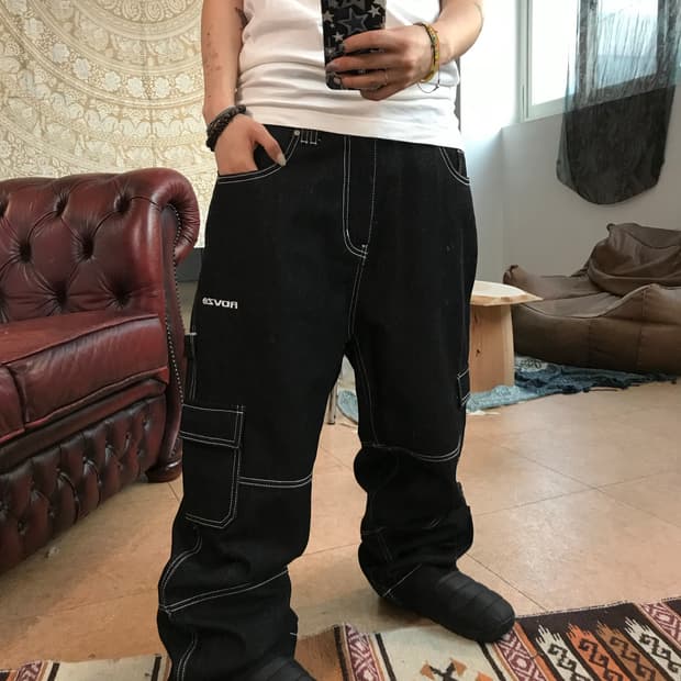 Rdvz 스티치 카펜터 데님팬츠 