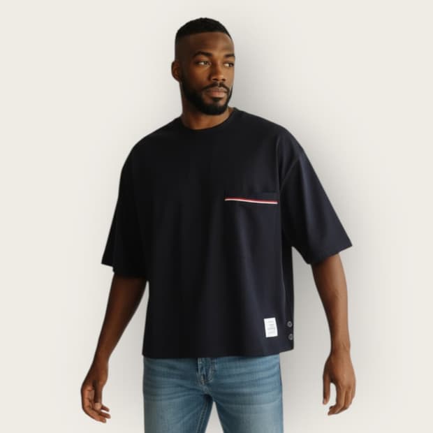 톰브라운 오버사이즈 크롭 반팔 2사이즈