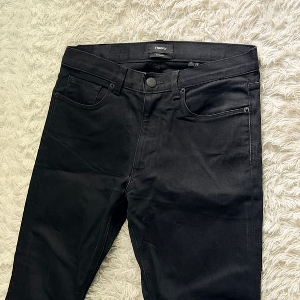 띠어리 남성 Raffi Slim Fit 블랙 데님 팬츠